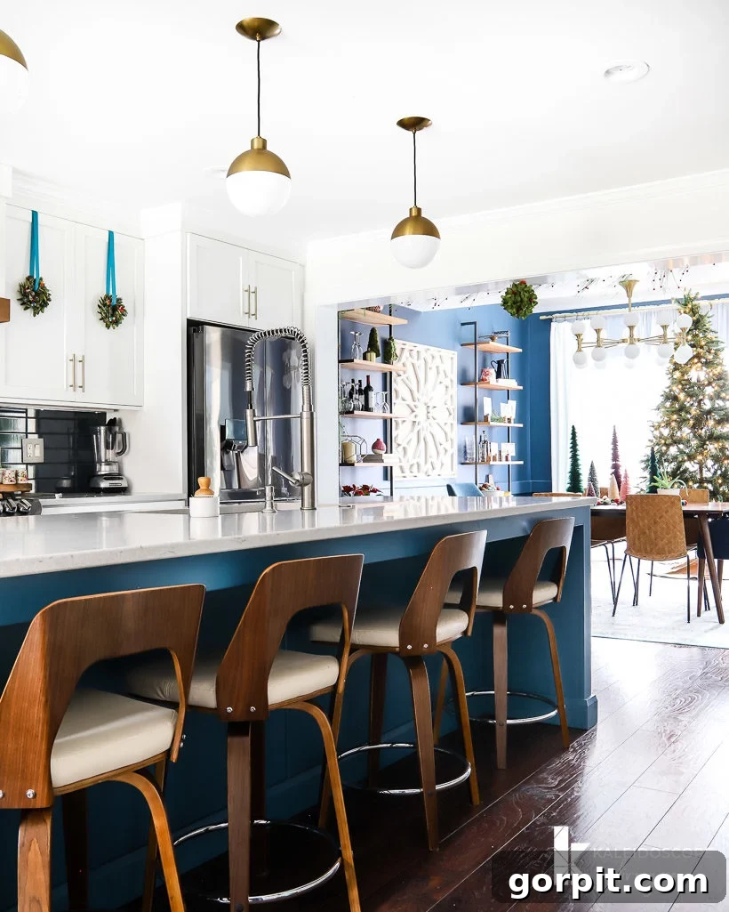 A Christmas Kaleidoscope Home Tour 9 colorful christmas decorations in kitchen and dining room