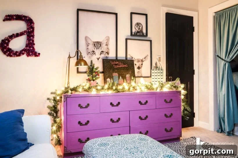 A Christmas Kaleidoscope Home Tour 24 girl's room decorated for christmas