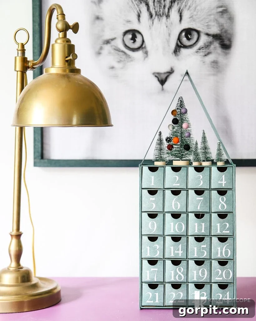 A Christmas Kaleidoscope Home Tour 26 diy advent calendar with bottlebrush trees