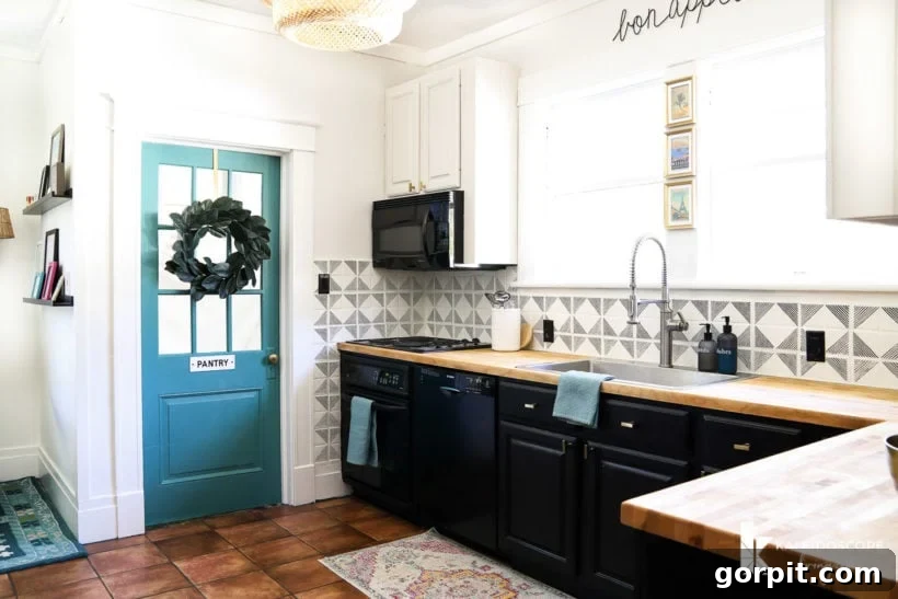 Affordable kitchen makeover complementing home office