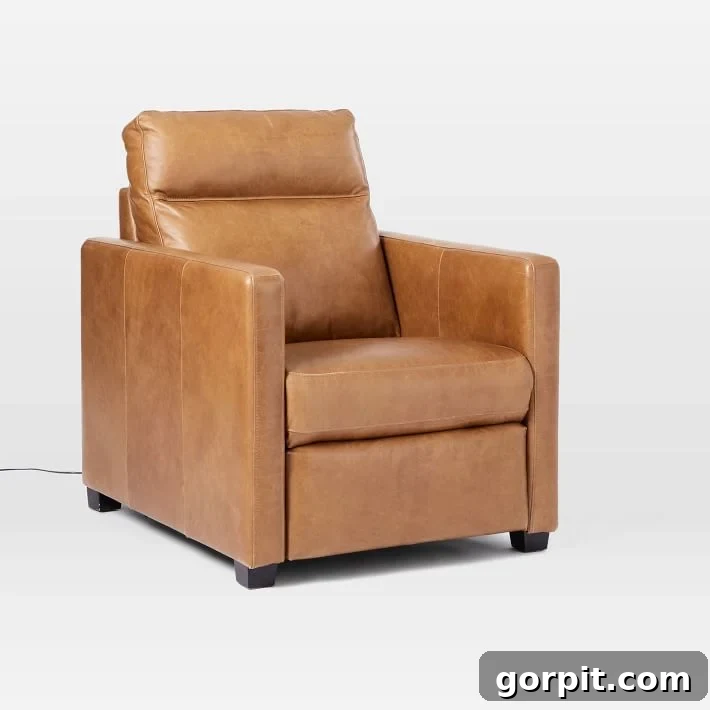 stylish traditional leather power recliner