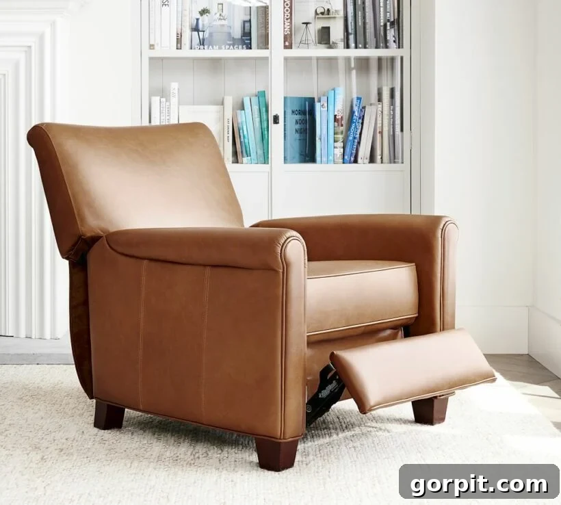 leather club chair recliner