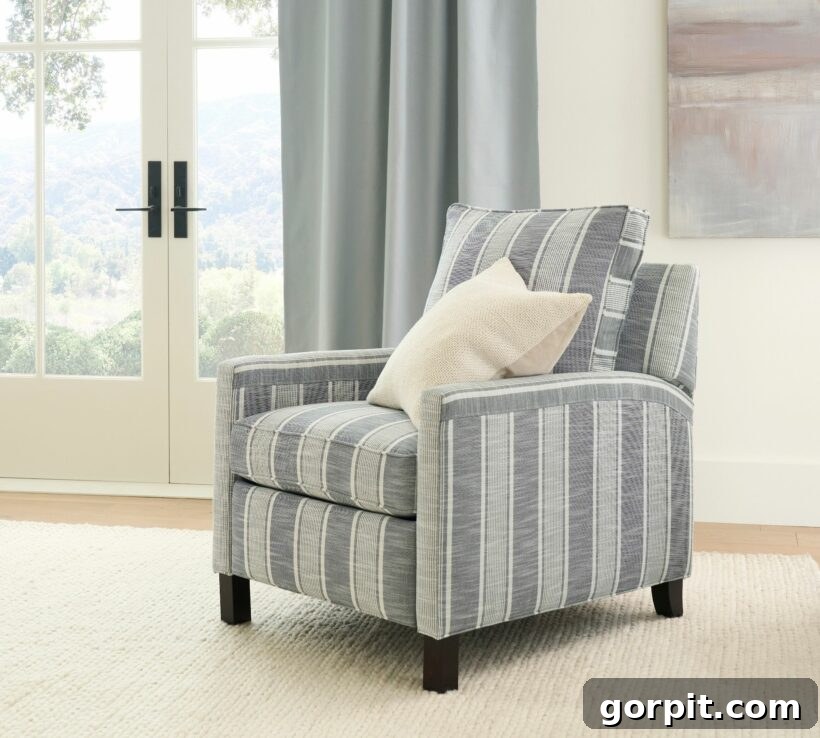 small space recliner chair with traditional design 