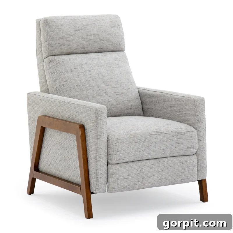 upholstered modern recliner chair