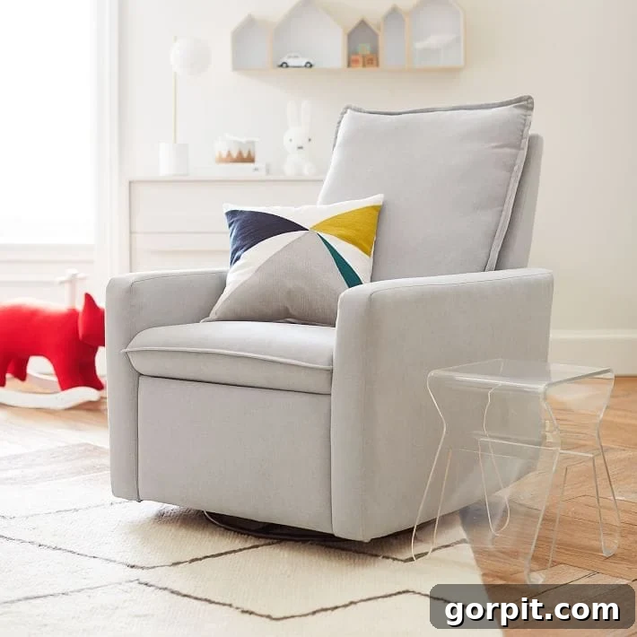 stylish upholstered recliner and glider