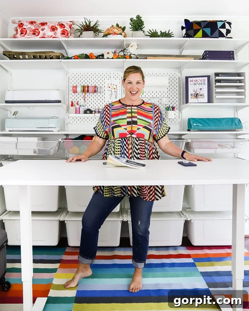 Colorful Rugs See How They Connect Our Home 9 Organized craft room with a modern striped rug, providing a stylish and functional foundation