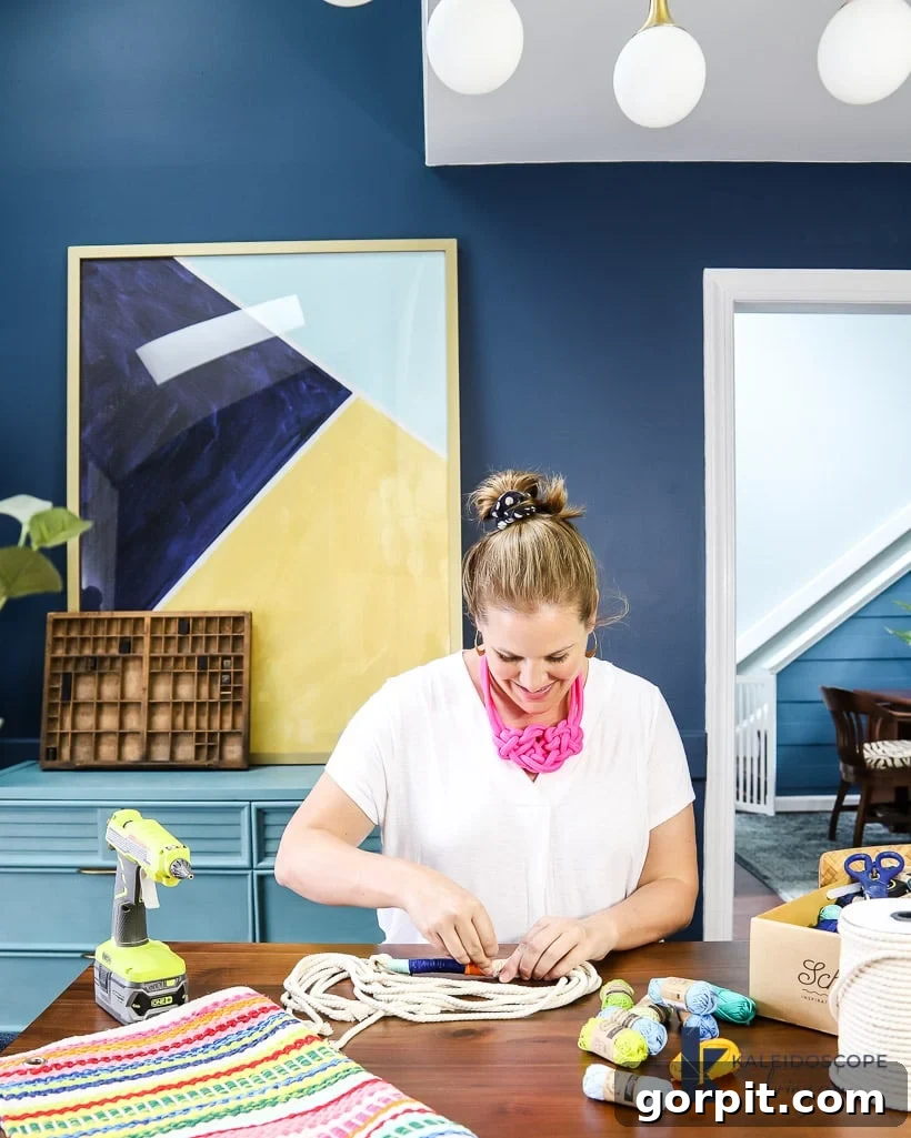 creating macrame plant hanger