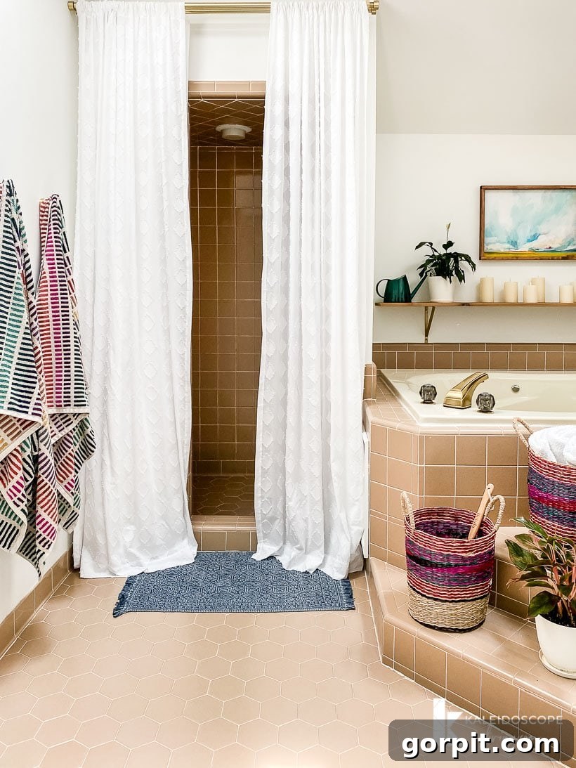 Dream Master Bath on a Budget Revealed 13 affordable master bathroom makeover reveal with curtains