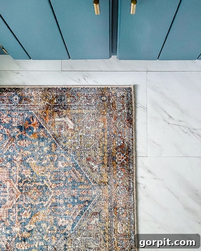 luxury vinyl tile floor in laundry room