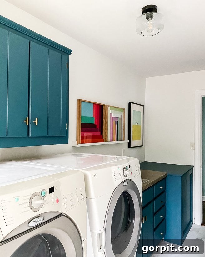 colorful laundry room makeover