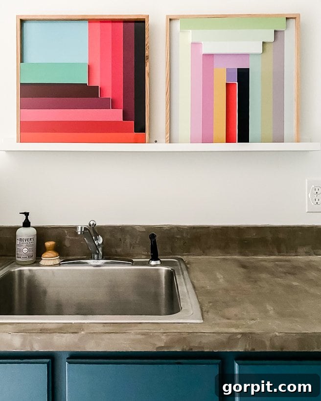 laundry room concrete countertop