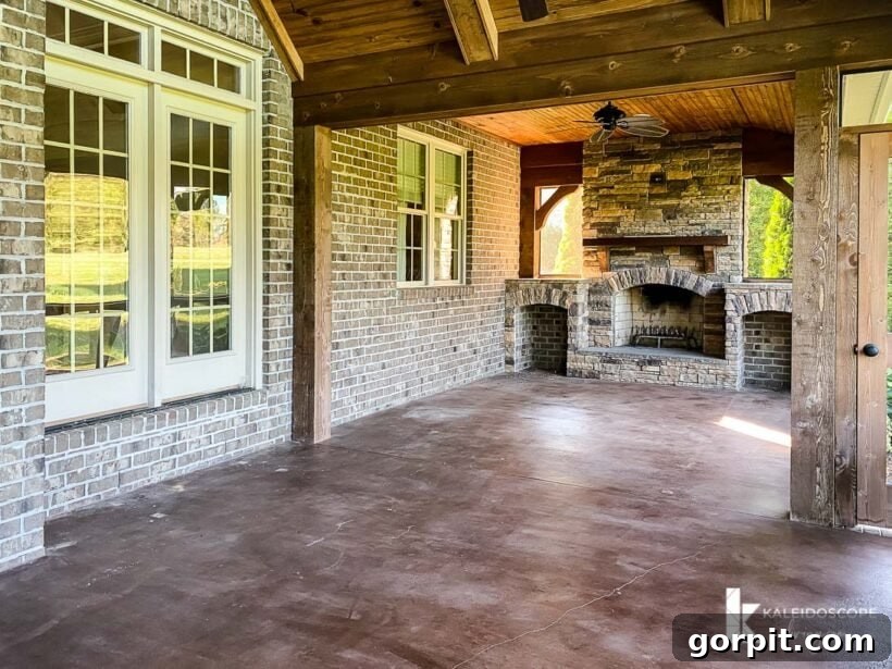 Our New House: The Starting Point Tour Part 1 19 Another view of the screened-in porch, highlighting the fireplace and natural light.