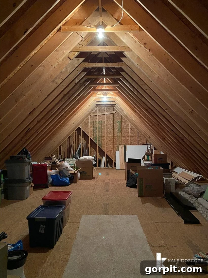 First attic space, easily accessible from the second story.