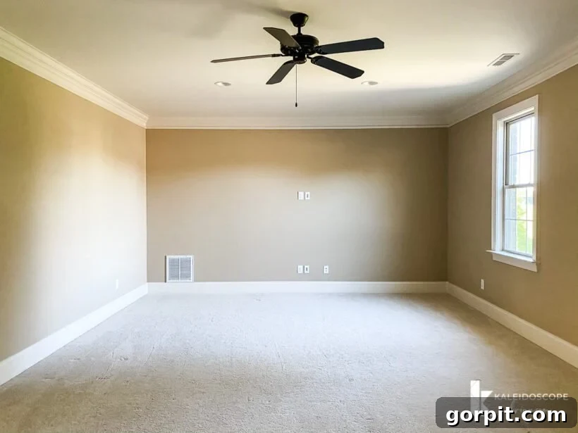 Spacious bonus room before decoration, showing potential for recreation.
