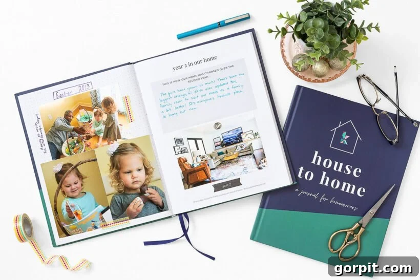 Your Definitive Home Management Journal 6 Open spread of the House to Home: A Journal for Homeowners