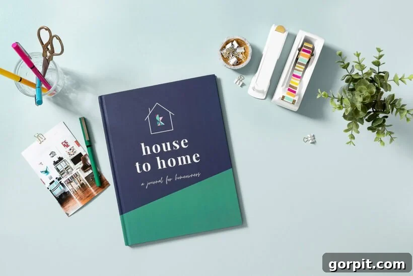 Your Definitive Home Management Journal 9 House to Home A Journal for Homeowners, cover and pages