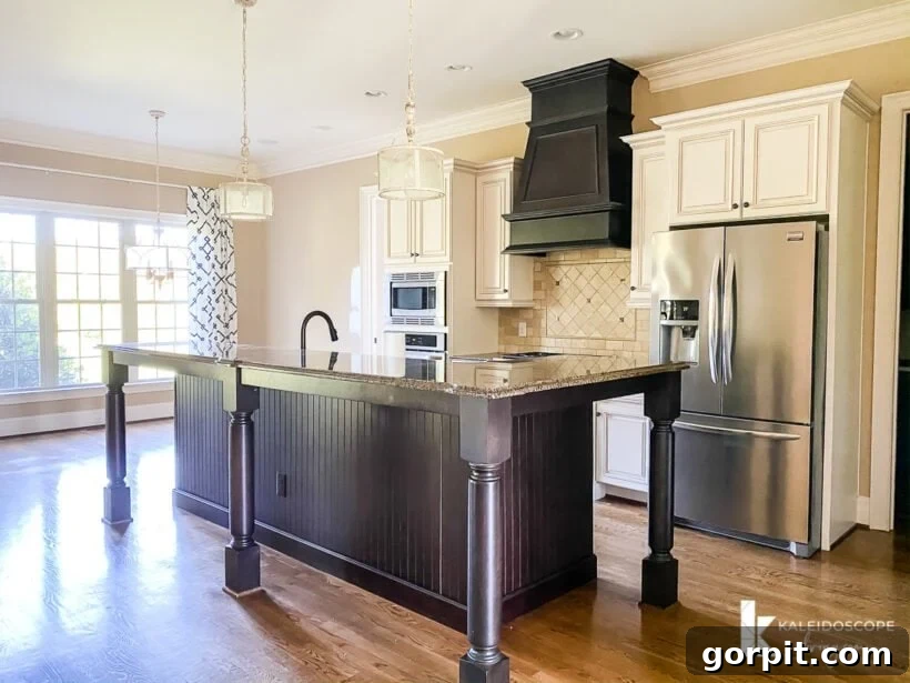 outdated brown and beige kitchen before budget-friendly makeover