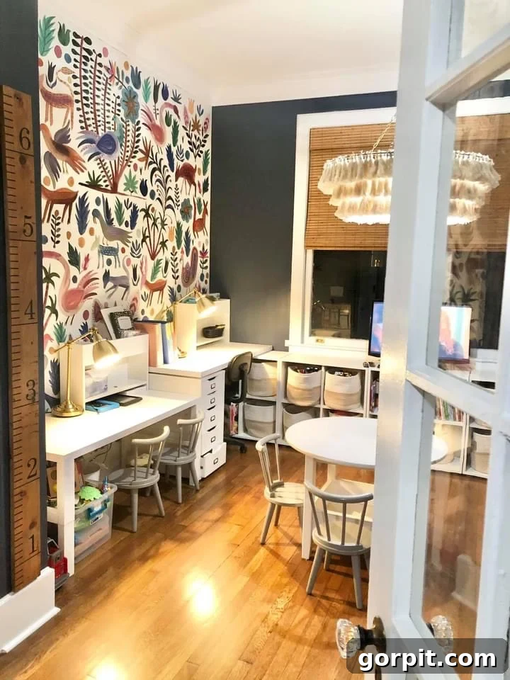 After: Designer in a Binder customer playroom, transformed into a vibrant and organized space with colorful decor, functional storage, and areas for play and learning.
