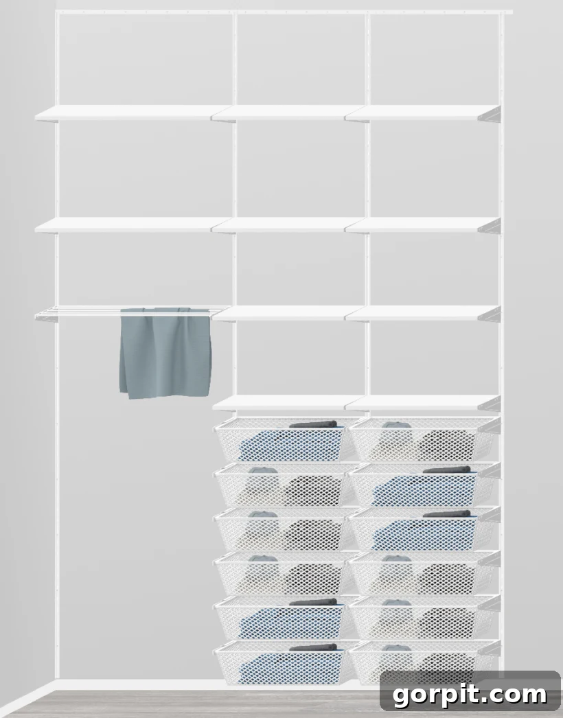 closet design for laundry room using IKEA Boaxel system