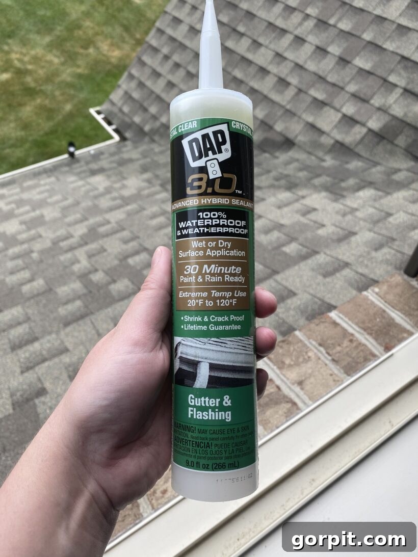 DAP Crystal Clear Premium Gutter and Flashing Sealant tube