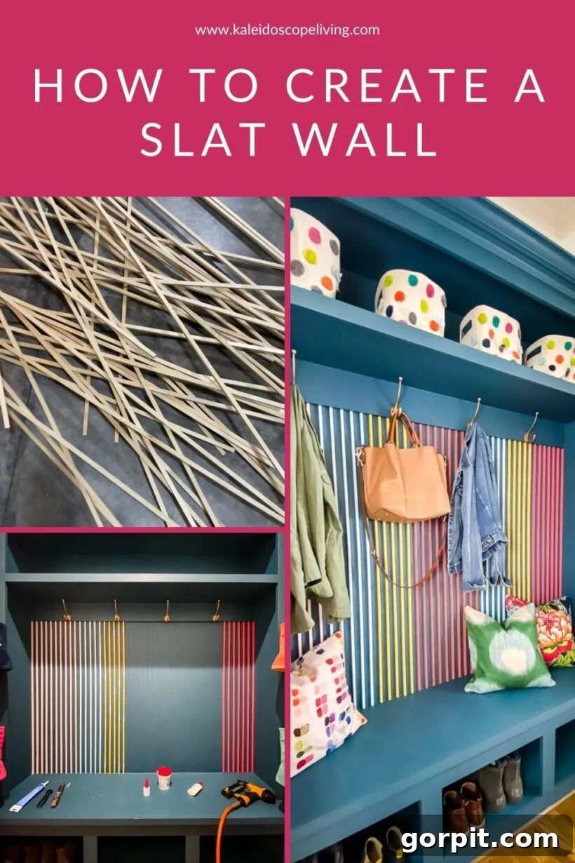 how to create a DIY wood slat wall