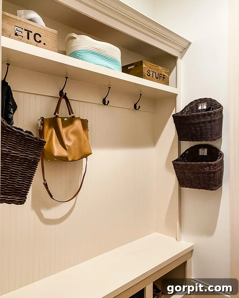 boring beige mudroom