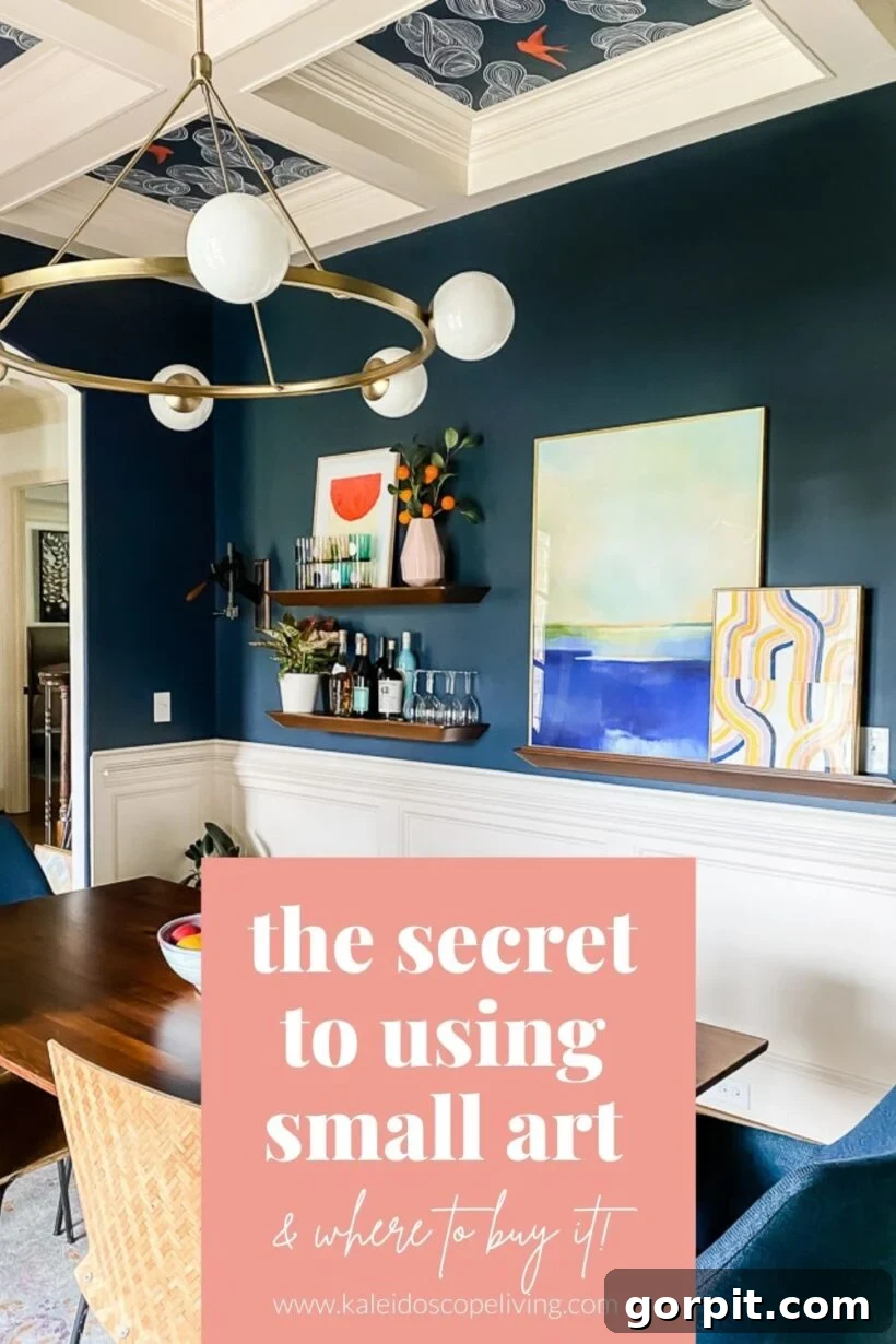 Small Art Big Style Your Guide to Decorating 2 Beautifully styled shelf with layered small art pieces and decor