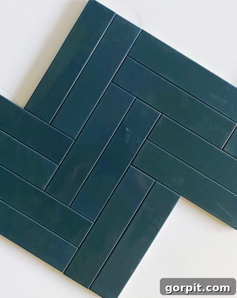 Close-up of beautiful Pacific Blue matte ceramic tile by Zia Tile, showcasing its teal hue