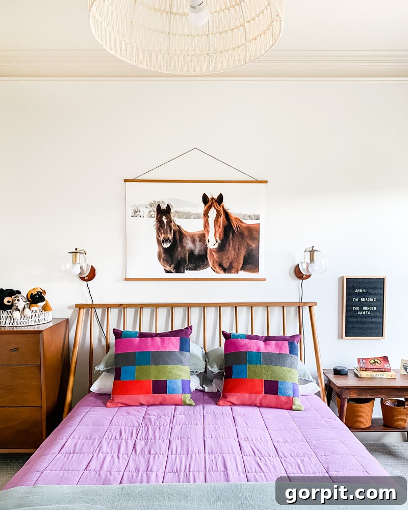 Avery's Mid-Century Modern Bedroom Transformation 11 girl's mid-century modern room
