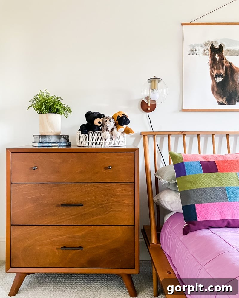 Avery's Mid-Century Modern Bedroom Transformation 7 girl's mid-century modern room