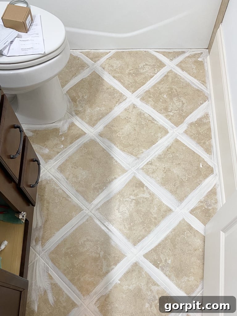 painted grout lines