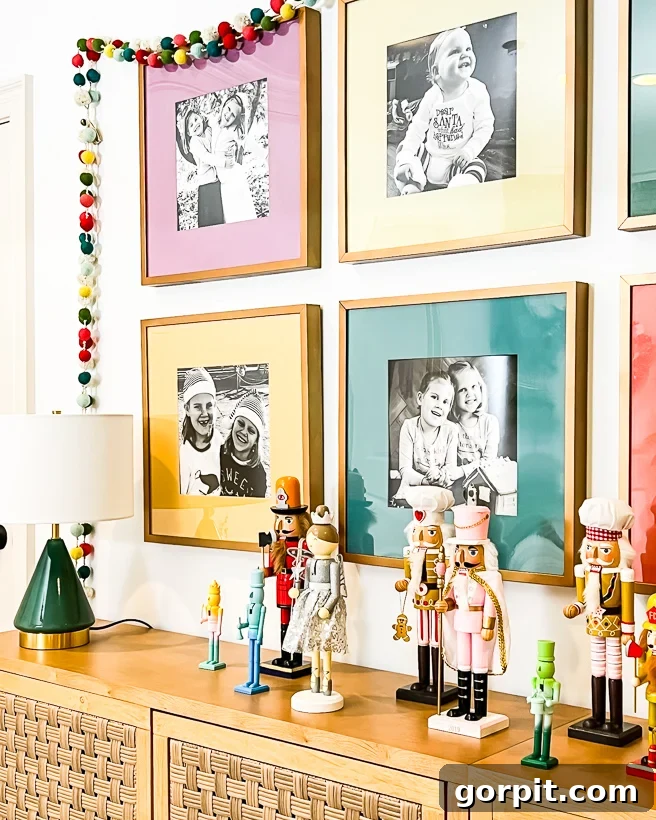 Vibrant Wonderland: Our 2021 Christmas Home Tour Part 2 19 Close up of the nutcracker collection displayed on the hallway landing