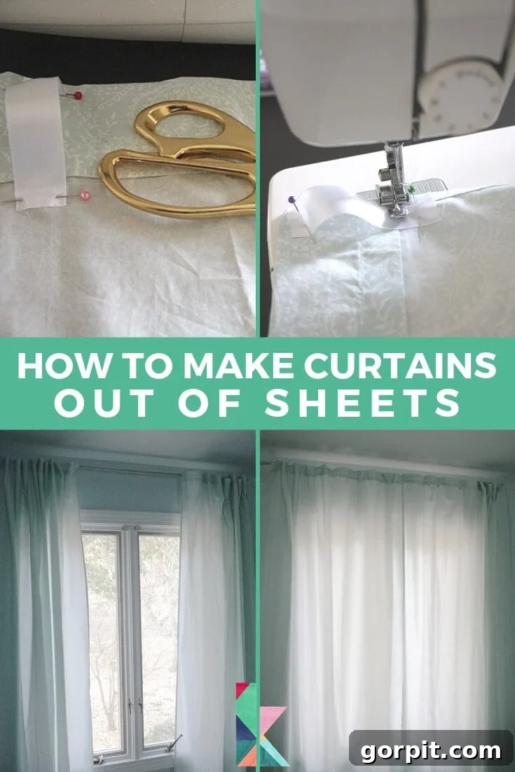 Upcycle Sheets into Chic Curtains 2 Effortless DIY: How to make curtains out of sheets with a Bosch GLM 15 laser measure for precise results. No more fumbling with tape measures!