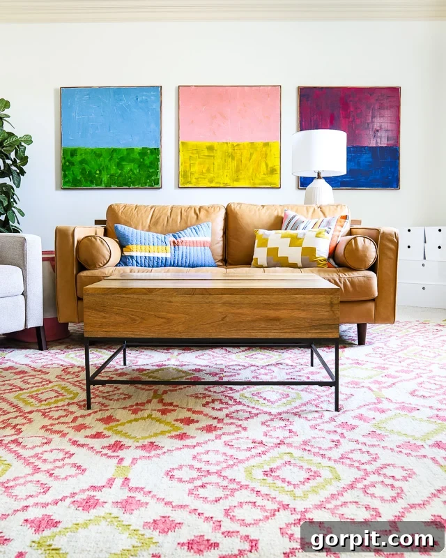 colorful family bonus room by Tasha Agruso of Kaleidoscope Living