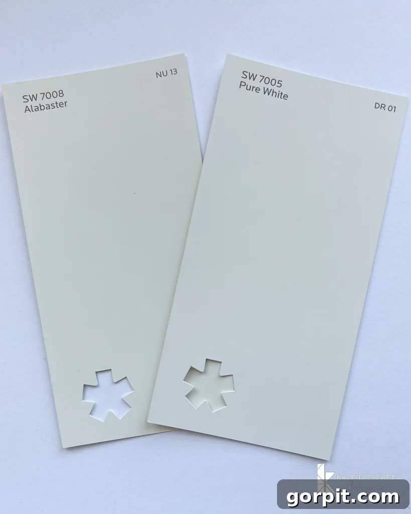 pure white vs. alabaster