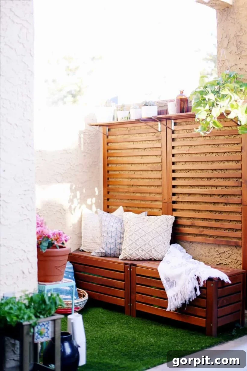 Porch Perfection: Designer Decor and Styling Tips 16 outdoor benches with backing from IKEA