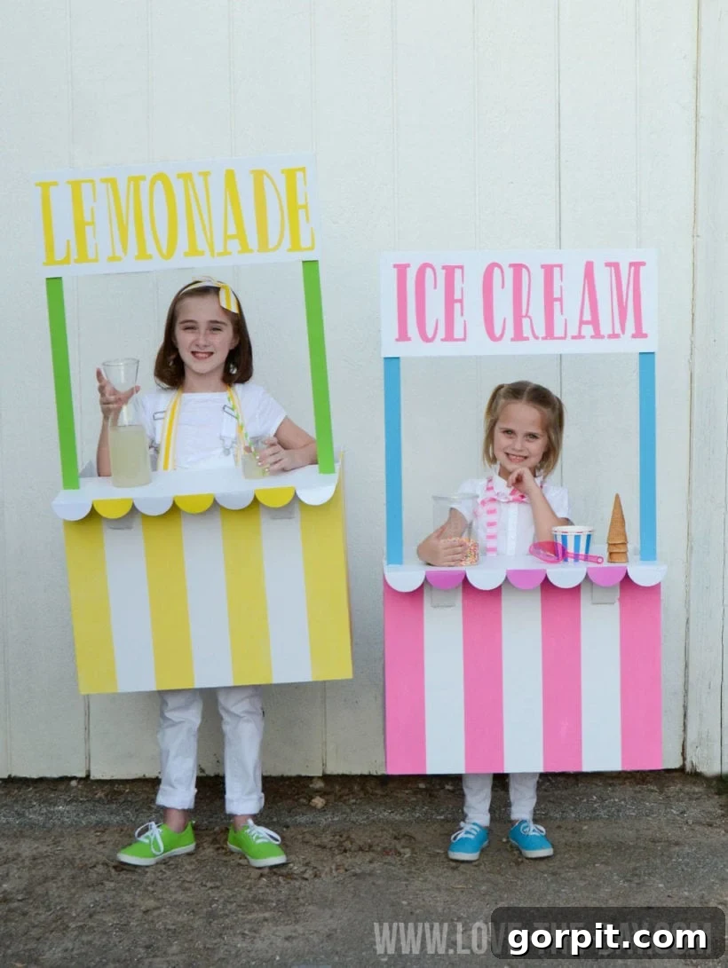 Adorable Homemade Costumes for Little Trick-or-Treaters 21 DIY lemonade and ice cream stand costume
