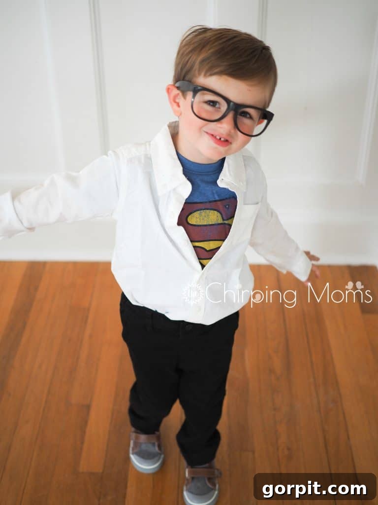 Adorable Homemade Costumes for Little Trick-or-Treaters 5 DIY Clark Kent costume