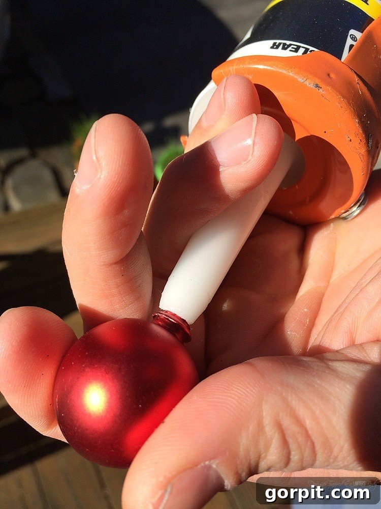 using caulk to attached ornament nose