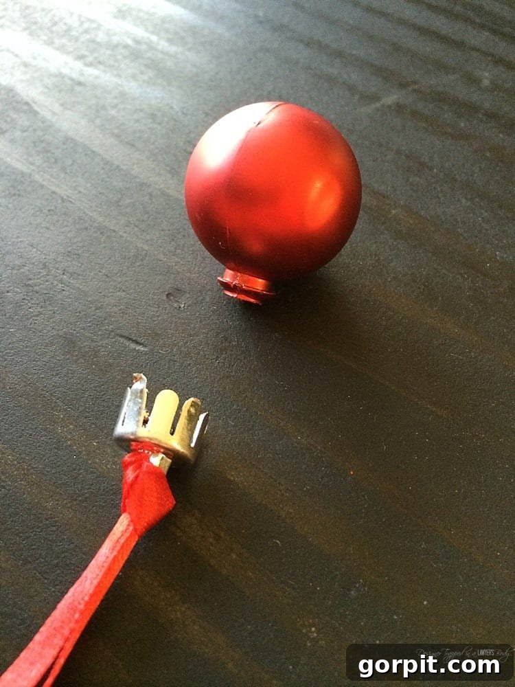 Christmas ornament for log Rudolph's nose