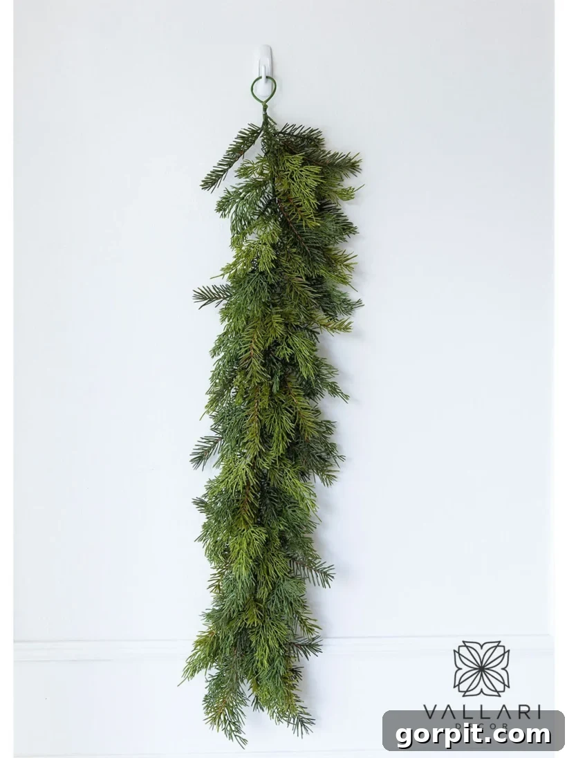 faux real touch cedar and hemlock garland