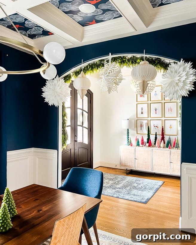 Elevated Christmas Aesthetic in Dining Room with Colorful Decor