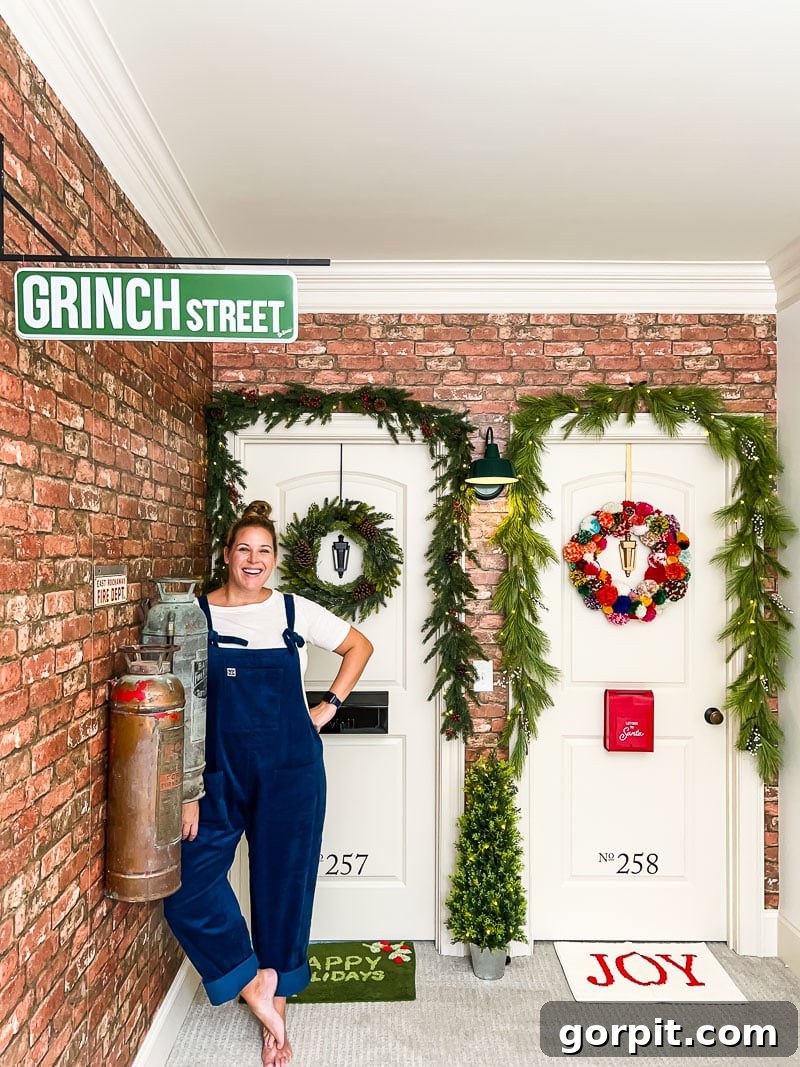 Christmas Interior Hallway Doors Decorated Festively