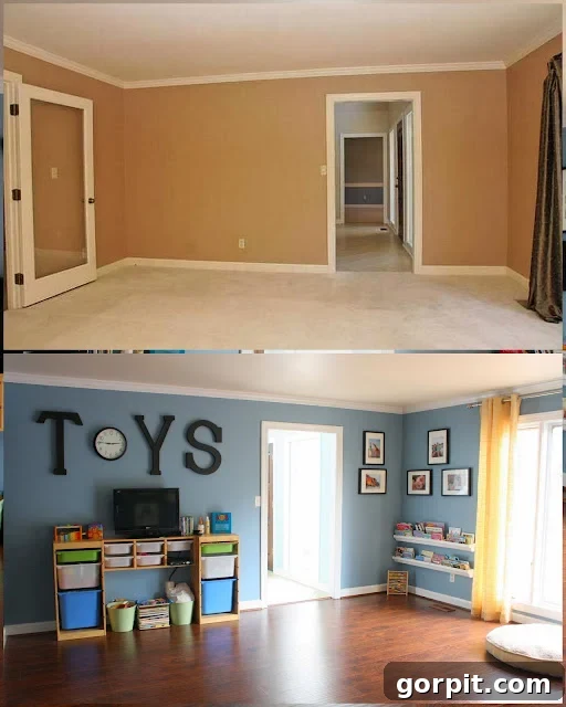 Playroom Before and After Comparison