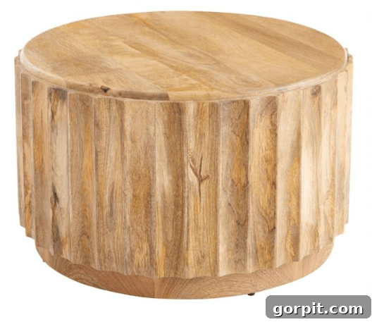 Statement Coffee Table Designs 11 World Market Ishan carved driftwood coffee table, natural and organic aesthetic