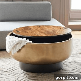 Statement Coffee Table Designs 15 West Elm drum storage coffee table, modern design with practical blanket storage