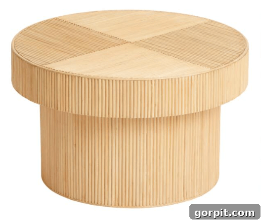 Statement Coffee Table Designs 3 World Market Rattan Cyrus round coffee table, perfect for bohemian or coastal decor