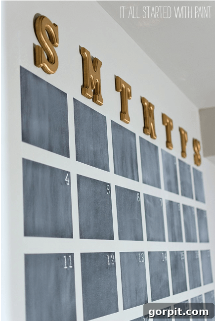 Family Calendar Secrets for a Stress-Free Home 13 DIY chalkboard wall calendar, offering a rustic yet organized planning solution