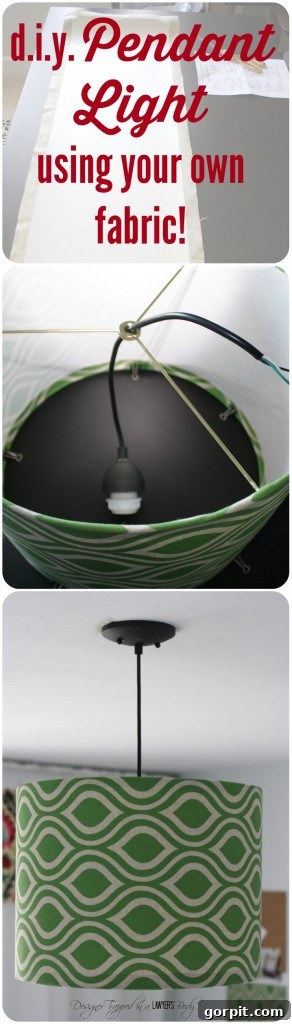 Craft Your Own Pendant Light 18 Pin this tutorial: Learn to make your own DIY pendant light using your own fabric! Full step-by-step guide.