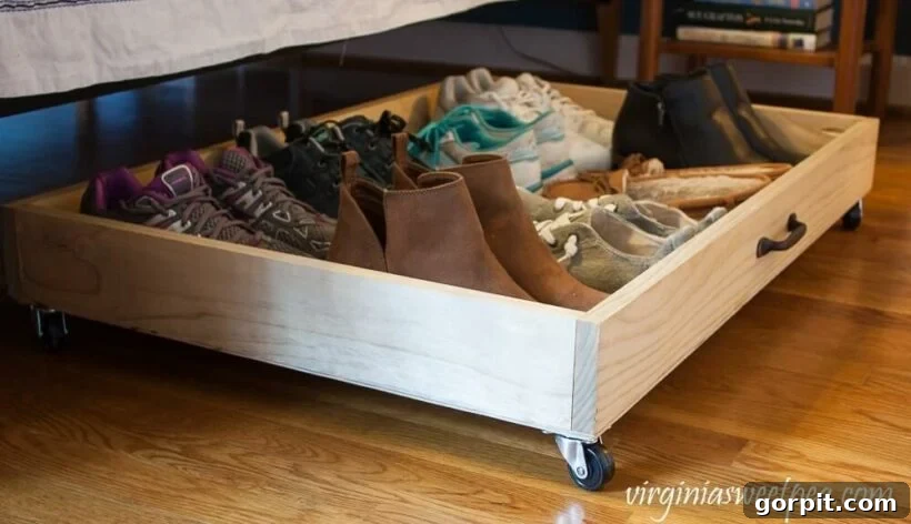 Smart DIY Storage Hacks for Compact Living 12 DIY under the bed rolling shoe drawer for shoes or other items